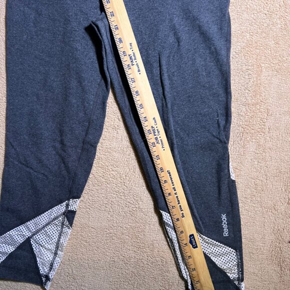 Reebok Womens Large Grey Capri Leggings White‎ Net Calves Athletic Running (N) - Picture 5 of 8